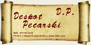 Despot Pecarski vizit kartica